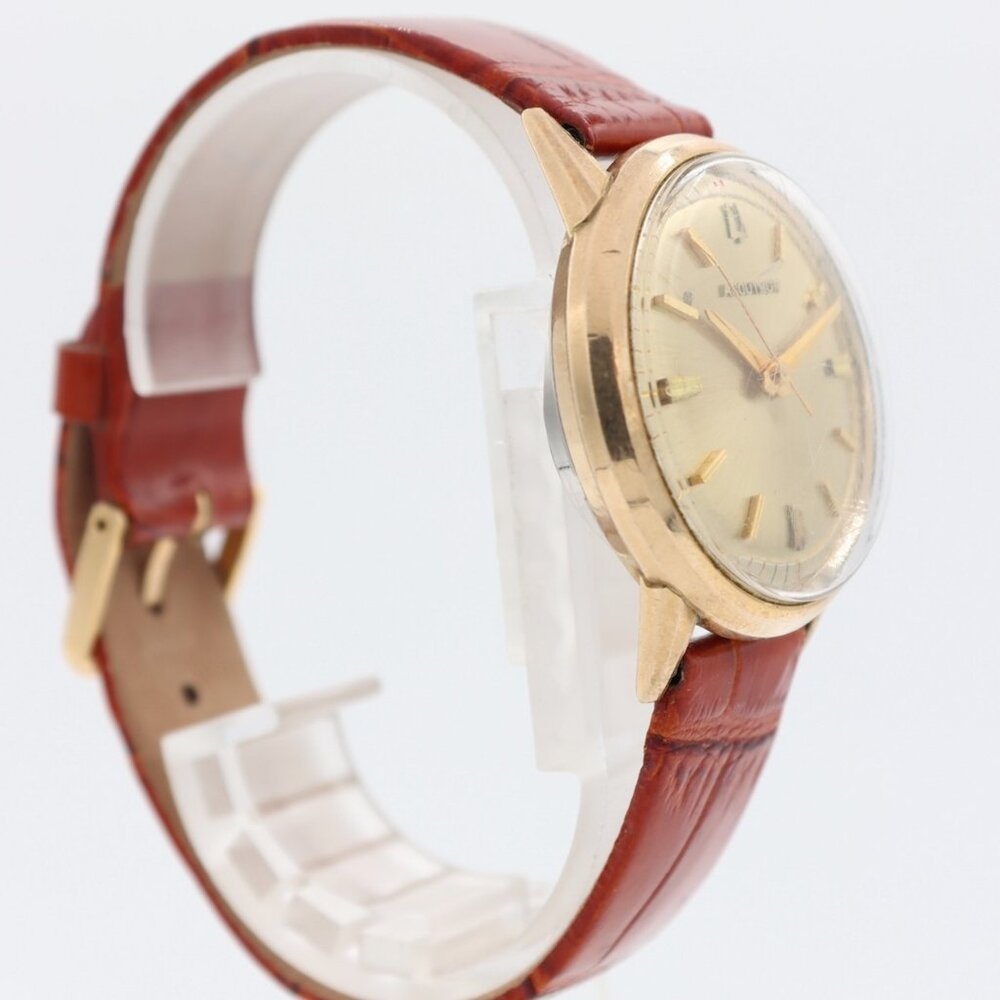 Vintage 35mm Accutron Gold Dial Men's Tuning Fork Wristwatch 218 USA 10k GF